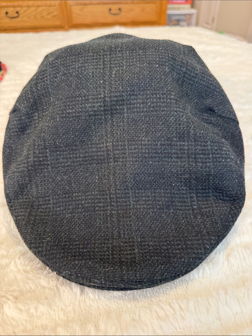totes Men's Black Tweed Flat Cap